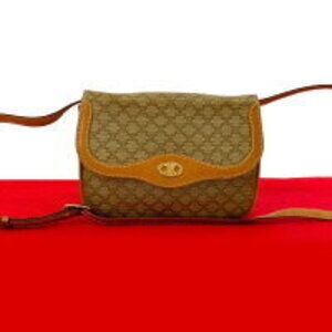 Celine Macadam Blason Triomphe leather Shoulder Bag brown